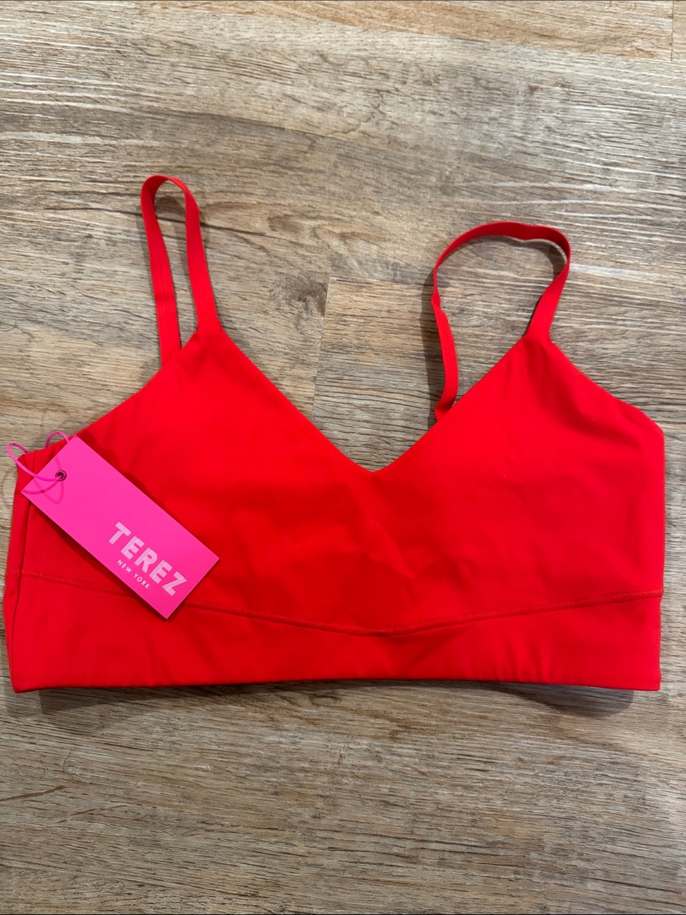 Terez Bright Red V-Neck Bralette